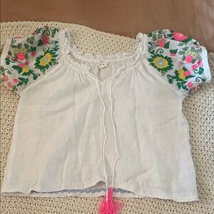 Linen Peasant Top